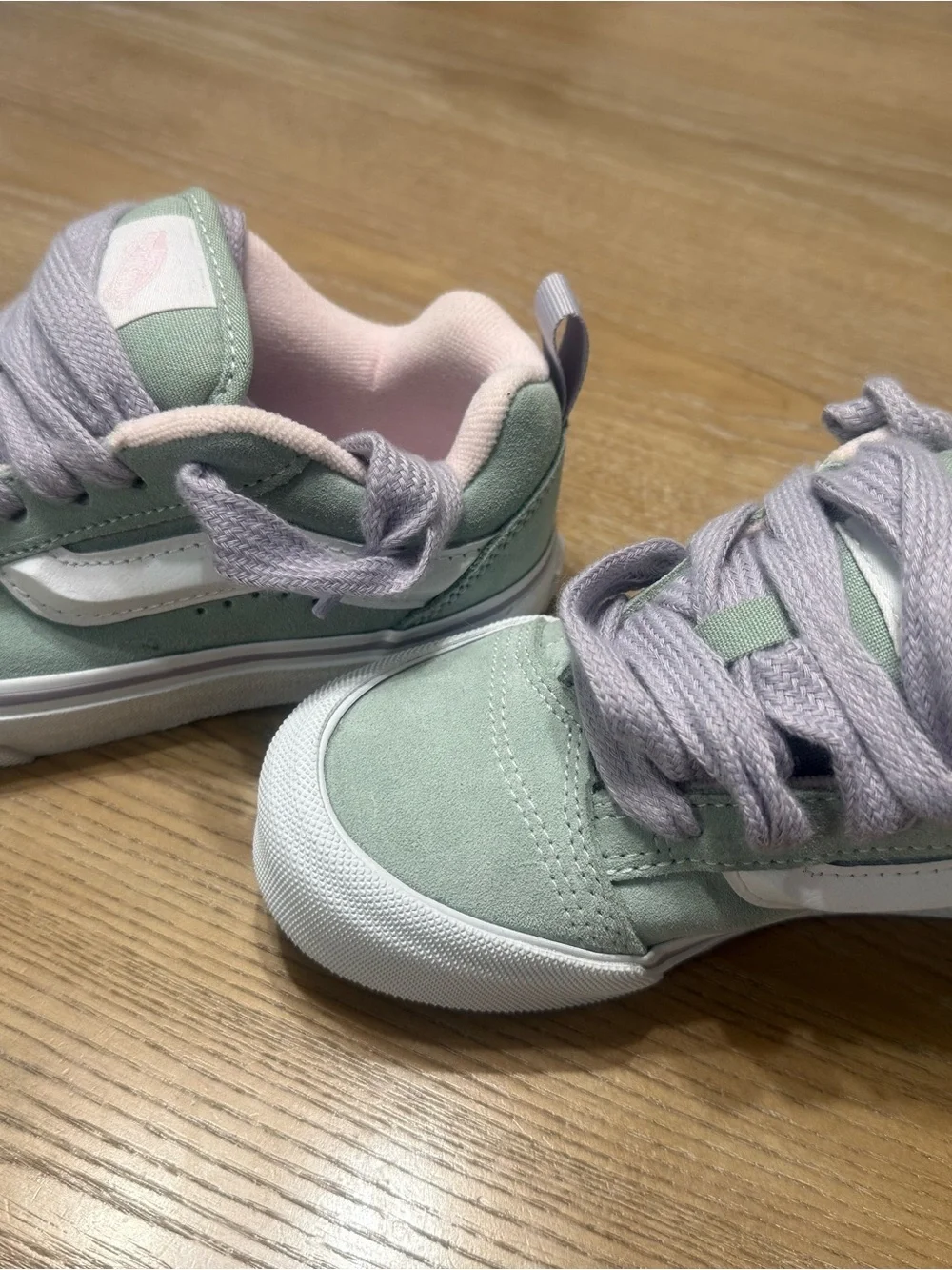 Vans Kids Mint Green and Lavender Lace-Up Sneakers